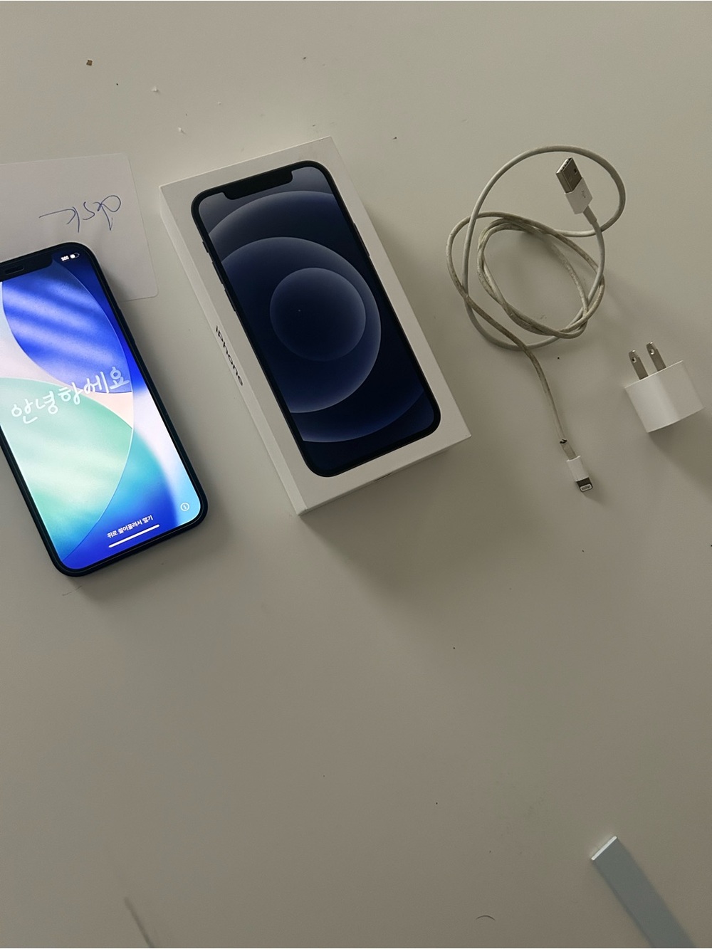 Apple iPhone 12 Blue with Charger and Cable